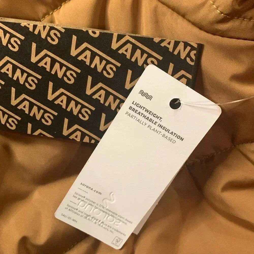 VANS Women’s Jacket Cropped Brown Size XS NWT - Picture 4 of 11